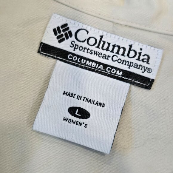 Columbia Womens tactical Beige Sleeveless Button-Front Vest Large 100% Cotton - Picture 4 of 6